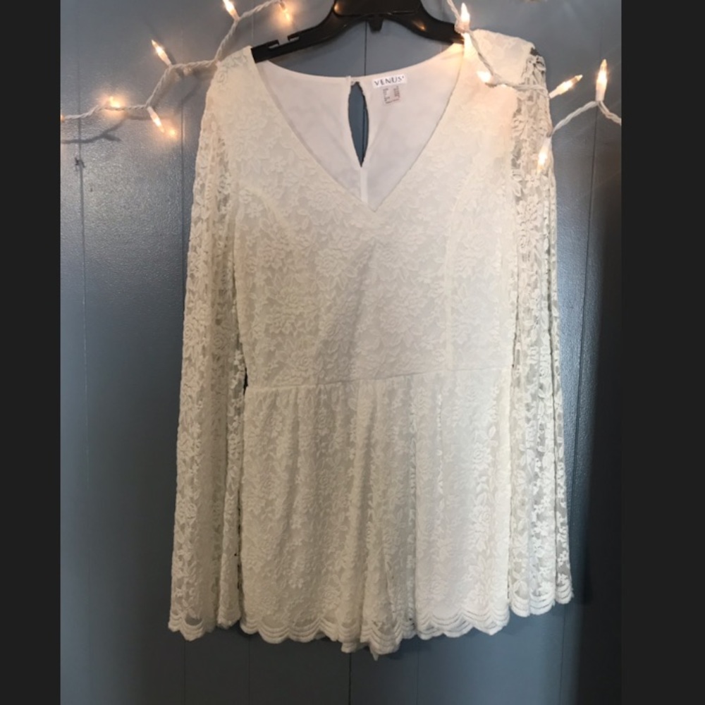 NWOT white lace romper